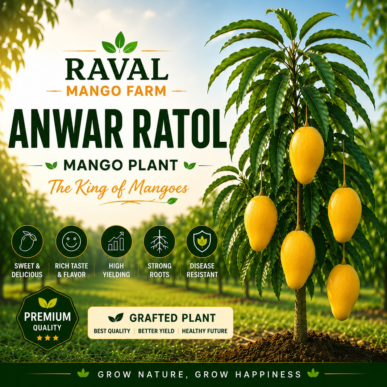 ANWAR RATOL Mango Plant (Export Quality) – Healthy Grafted Plant by Raval Mango Farm