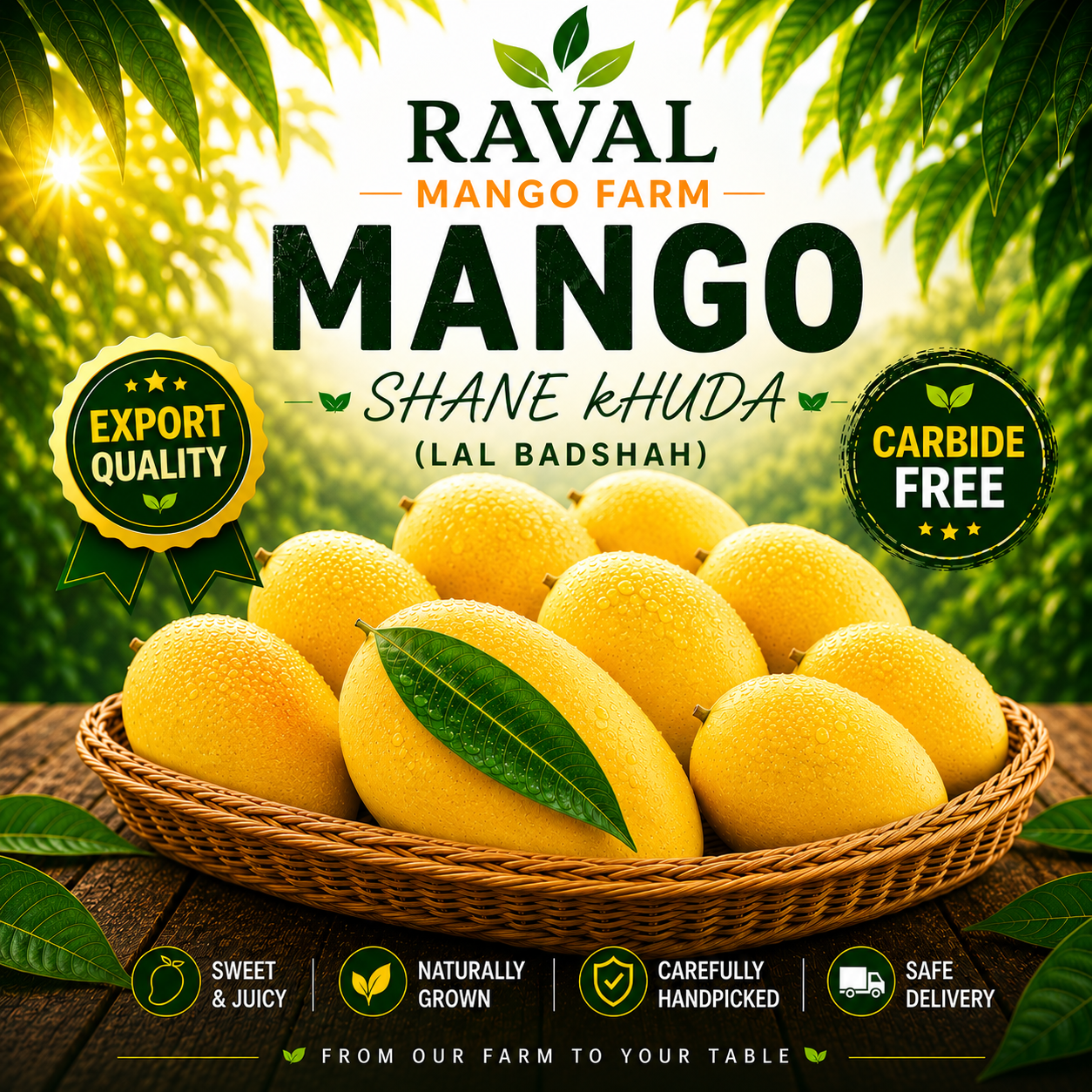 SHANE KHUDA ( LAL BADHSHAH) FRESH MANGO BOX
